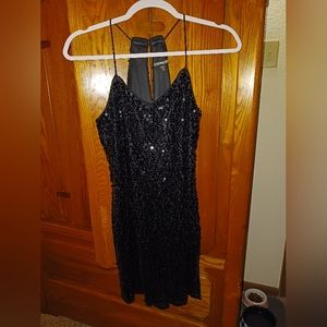 Black, sexy sequin dress
